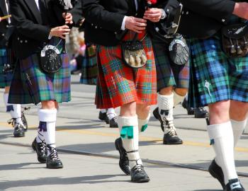 Participants marching in a St. Patrick's Day Parade