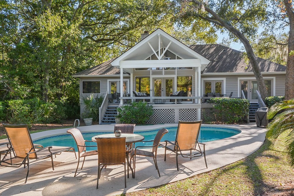 View of in-ground pool at Port Tack home in Hilton Head